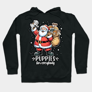Santa Puppies For Everybody Funny Christmas Hoodie